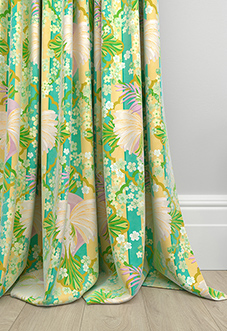 Faded Glamour, Goddess Green Stripe - Made To Measure Curtains